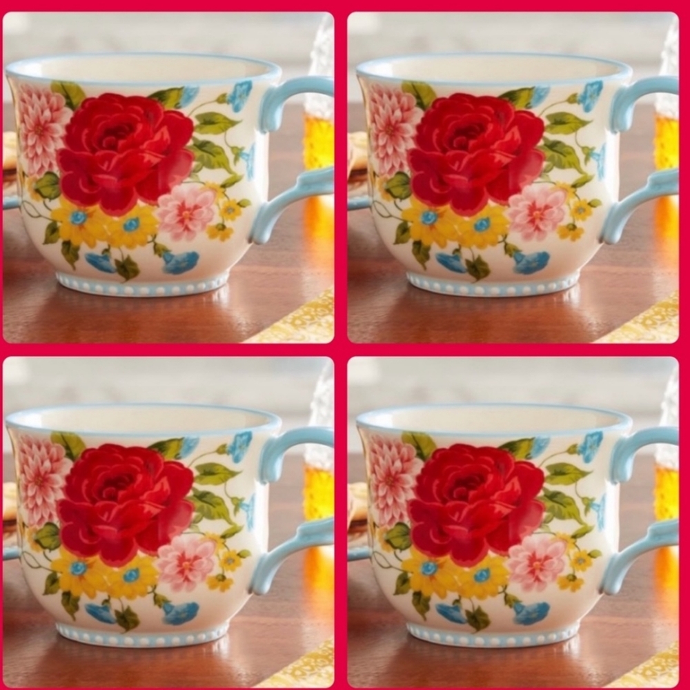 ❤️ New Pioneer Woman Sweet Rose 4 Piece Mug Set